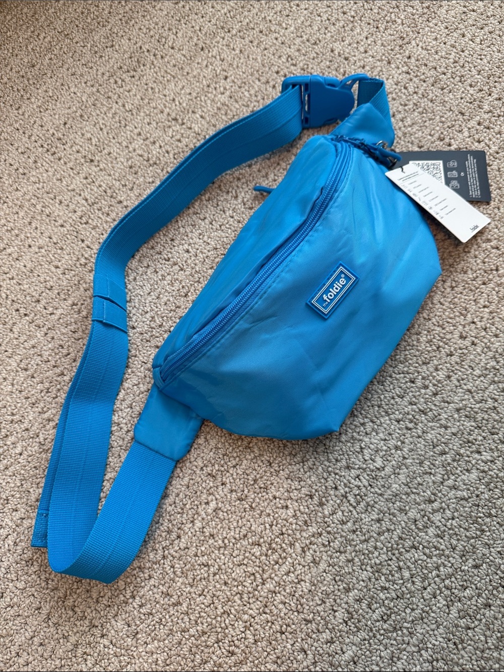 Foldie Blue Nylon Waist Bag for Men